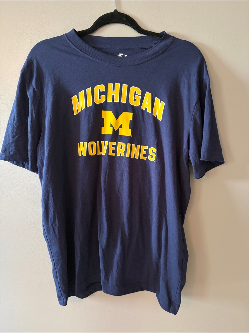 Logo Athletic Michigan Wolverines Navy Blue and Yellow T-Shirt